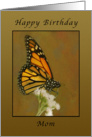 Happy Birthday Monarch Butterfly, Mom card