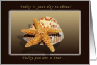 Happy Birthday, You are a Star, Starfish and Shell card