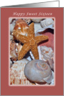 Happy Sweet Sixteen, Birthday, Starfish and seashells card