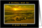 A Birthday Wish For a Great Friend, Tropical Beach Sunrise card