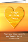 Happy Birthday Fiance, Sunset and Heart card