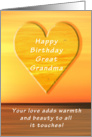 Happy Birthday Great Grandma, Sunset and Heart card