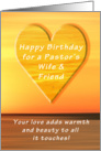 Happy Birthday for a Pastors Wife & Friend, Sunset and Heart card