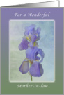 A Birthday Wish for a Wonderful Mother-in-Law, Purple Irises card