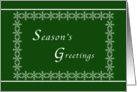 Season’s Greetings General, Snowflakes on Green card