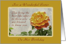 Birthday For a Sister Who Gives The Best in Life, Yellow Roses card