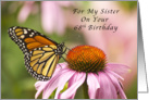 Happy 68th Birthday, Sister, Monarch Butterfly card