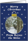Merry Christmas from Across the Miles, Snowy Path Ornament card