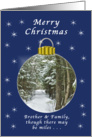 Merry Christmas, Brother & Family, Far Away, Winter Ornament card