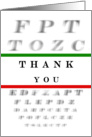 Thank You, Eye Test Chart card