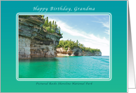 Birthday for Grandma, Pictured Rocks Park, Michigan card