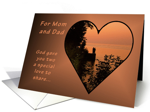 Happy Anniversary for Mom & Dad, God Gives the Love, Sunset card