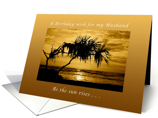 A Birthday Wish for my Husband , As The Sun Rises, Palm Tree card