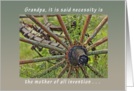 Happy Birthday Grandpa Grandfather Wagon Wheel card