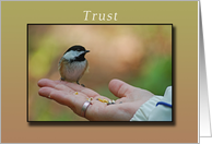 Thank you for being trustworthy caregiver, Chickadee, Bird in Hand card