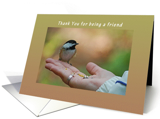 Thank you for being a Friend, Chickadee, Bird in Hand card (1007623)