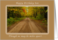 Happy Birthday Son, Miles Apart, Country Road card
