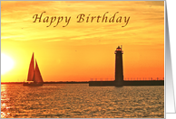 Happy Birthday, Muskegon Lighthouse, Blank Card