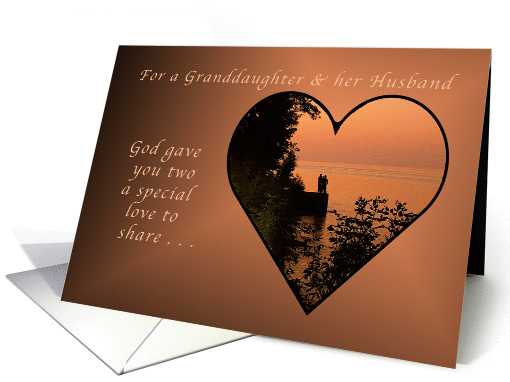 For a Granddaughter and Husband, Anniversary, Heart at... (1013217)