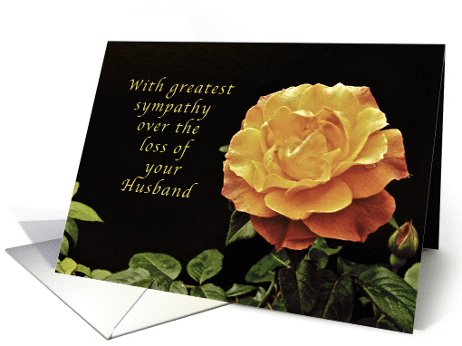 Sorry, for the Loss of Your Husband, yellow orange rose card (1013687)