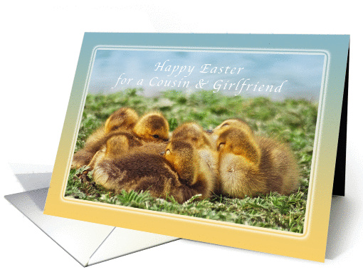 Happy Easter Wishes for a Cousin & Girlfriend, Baby Geese card