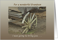 The Old Wagon, Happy Birthday for a Grandson card