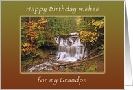 Happy Birthday Wishes for Grandpa, Wagner Waterall in Autumn card