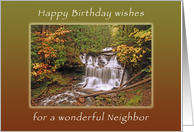 Happy Birthday Wishes for Neighbor, Wagner Waterall in Autumn card