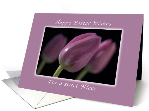 Happy Easter Wishes, for Niece, Pink Tulips card (1026225)