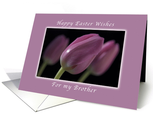 Happy Easter Wishes, for My Brother, Pink Tulips card (1026835)