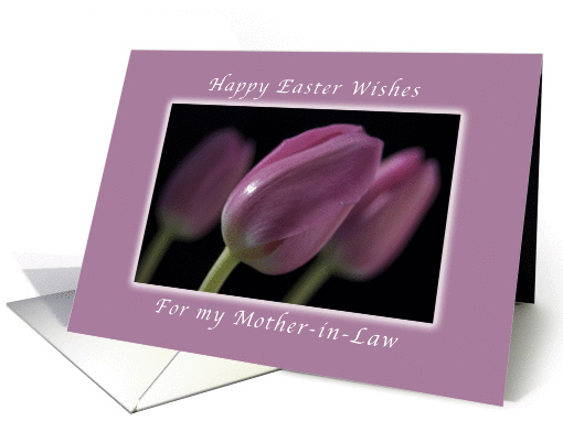 Happy Easter Wishes, for My Mother-in-Law, Pink Tulips card (1026859)
