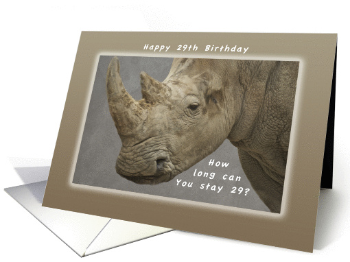 Happy Birthday 29th, Rhino card (1031139)