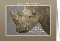 Happy Birthday 29th, Rhino card