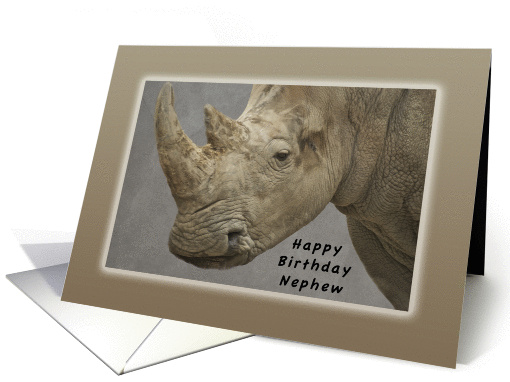 Happy Birthday Nephew, Rhinoceros card (1031309)