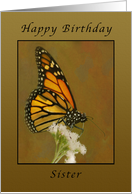 Happy Birthday Monarch Butterfly, Sister card