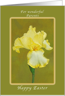 Happy Easter for a Wonderful Parents, Yellow Iris card