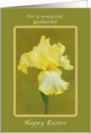 Happy Easter for a Wonderful Godmother, Yellow Iris card