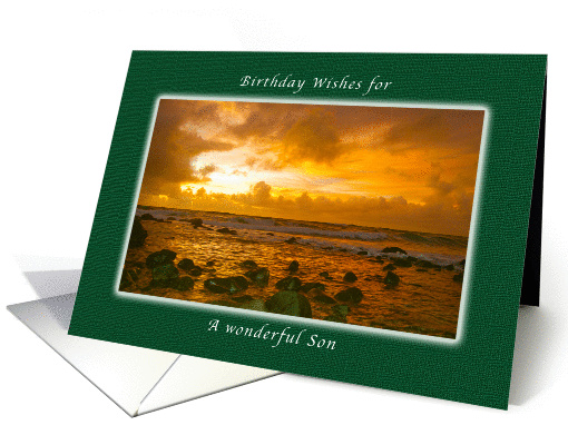 Happy Birthday Wishes for a Son, Copper Sunrise, Hawaii card (1037509)