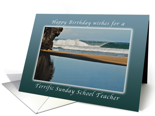 Wishes for a Happy Birthday for a Sunday School Teacher, Hawaii card