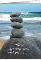 Niece, Get Well Soon, Balancing Rocks card