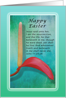 Calla Lily Happy Easter, Religious, John 11:25-26 card