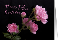 Happy 10th Birthday, Pink Roses card