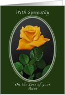 With Sympathy on the Loss of Your Aunt, Yellow Rose card