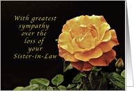 Sorry, for the Loss of Your Sister-in-Law, yellow orange rose card