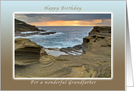 Happy Birthday Grandfather, Lanai Shore on the Tropical Island of Oahu card