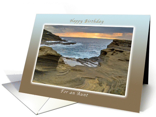 Happy Birthday Aunt, Lanai Shore on the Island of Oahu card (1056273)