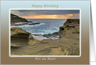 Happy Birthday Aunt, Lanai Shore on the Island of Oahu card