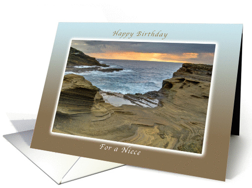 Happy Birthday Niece, Lanai Shore on the Island of Oahu card (1056457)
