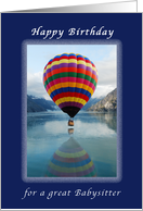 Happy Birthday, for a Great Babysitter, Hot Air Balloon, Alaska card