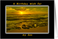 A Birthday Wish For My Son, Tropical Beach Sunrise card